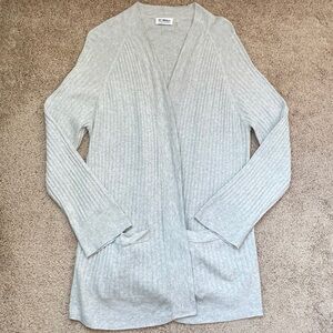 27 Miles Malibu Cotton Cashmere Open Front Longline Ribbed Cardigan Sweater XS